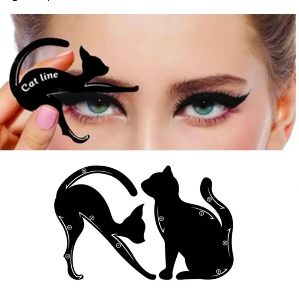 4 Pcs Eyeliner Stencils for Cat Eye Winged and Eyeshadow Applicators Shaper